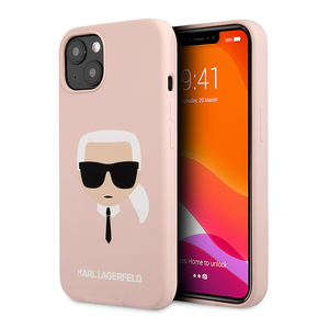 Torbica Karl Lagerfeld Hc Silicone Karl Head za iPhone 13 6.1 svetlo roze (KLHCP13MSLKHLP)