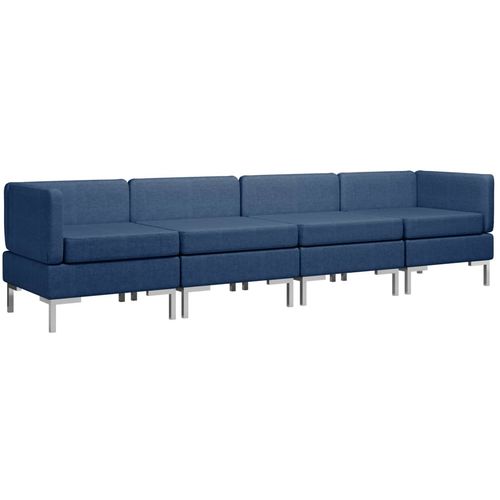 4-dijelni set sofa od tkanine plavi slika 33