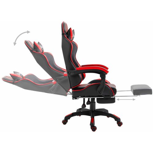 Igraća stolica od umjetne kože s osloncem za noge crvena slika 11