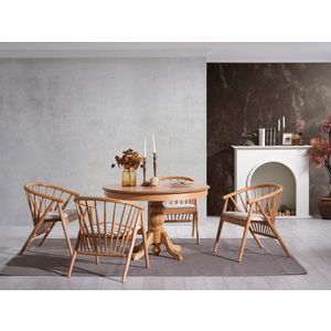 Eva - Natural Natural Extendable Dining Table & Chairs Set (4 Pieces)