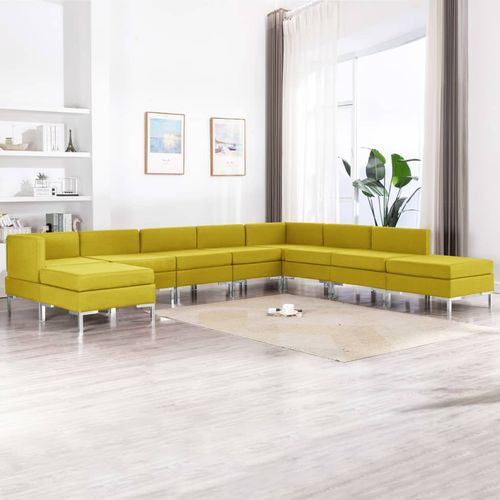 9-dijelni set sofa od tkanine žuti slika 1