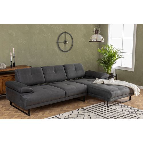 Atelier Del Sofa Kutna garnitura, Antracit, Mustang Large Right - Antracite slika 3