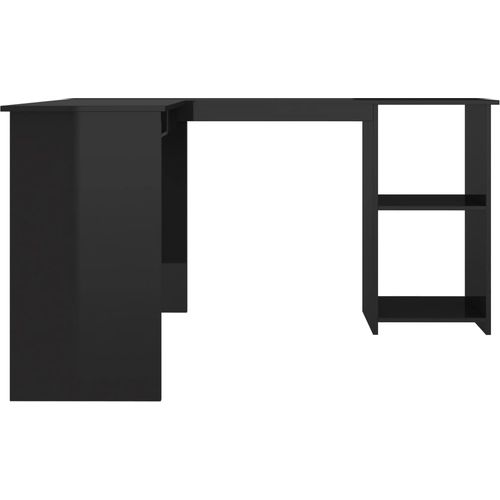Kutni radni stol visoki sjaj crni 120 x 140 x 75 cm od iverice slika 33