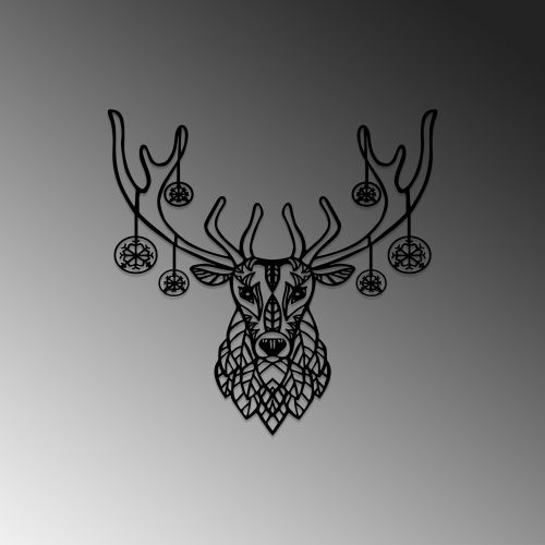 Wallity Metalna zidna dekoracija, Christmas Deer slika 4