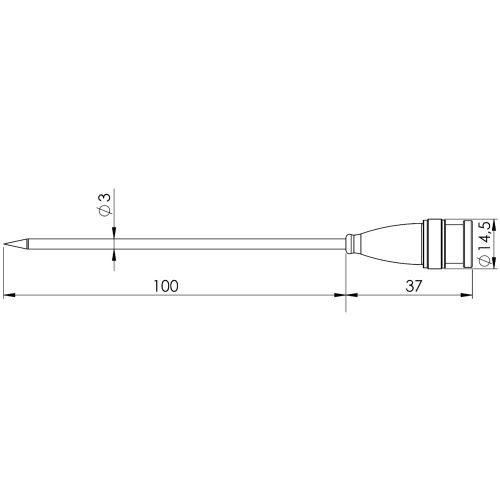 Greisinger GF2T-E3-B-BNC potopno/utično senzor  -70 do +250 °C  Tip tipala Pt1000 slika 2