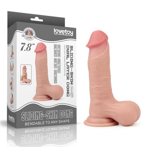 Lovetoy Sliding Skin dildo s cijelim testisima 19,5 cm slika 1