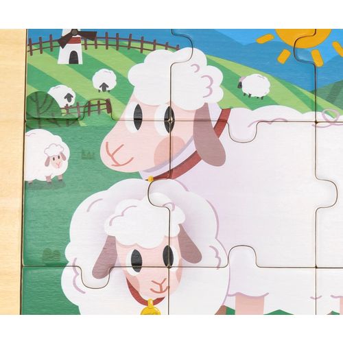 Puzzle na podlošku 9 dijelova - Ovca slika 1