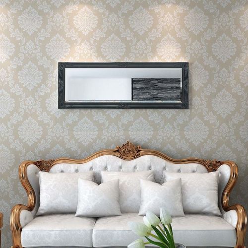 Zidno Ogledalo Barokni stil 140x50 cm Crna boja slika 20