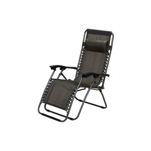 Baštenska stolica podesiva sa jastukom metalna Messina - crno/siva