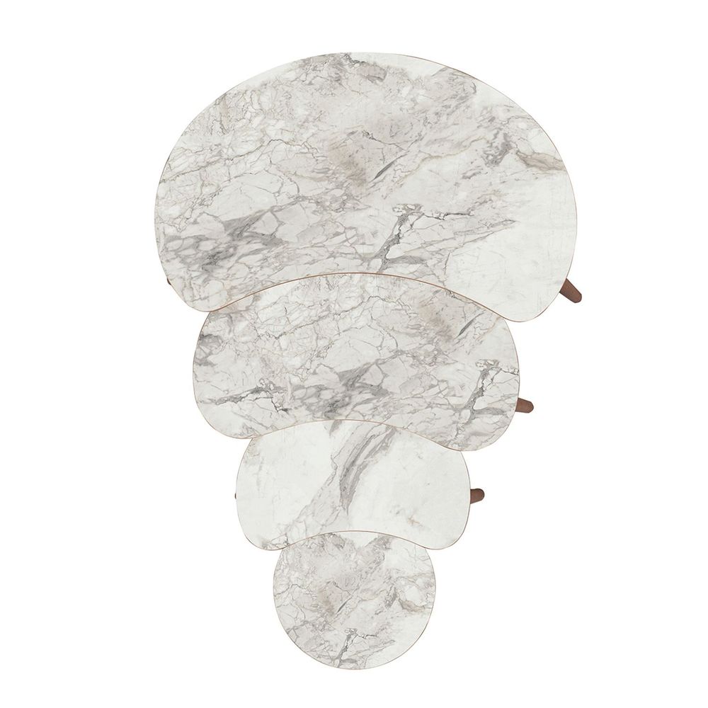 Nesting Table Moon - Set od 4 komada u bijeloj boji slika 7