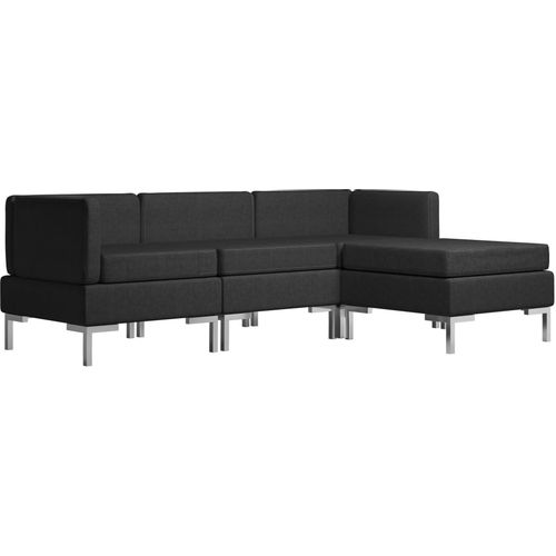 4-dijelni set sofa od tkanine crni slika 10