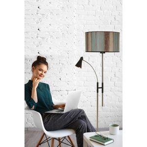 Forza Mat Krom Lambader Silindir Renkli Abajurlu Multicolor Floor Lamp