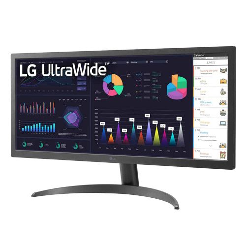 LG 26WQ500-B 25.7" IPS UltraWide FHD 2560x1080@75 Hz, 21:9, 1000:1, 1ms, 250 cd/m2, 178°/178°, HDR 10, 2 HDMI, AMD FreeSync, Tilt, VESA 100x100 mm, Black, 3yw slika 3