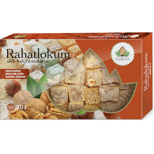 Rahatlokum orah, kokos, lješnjak i vafli 250g slika 1