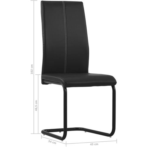 Konzolne blagovaonske stolice od umjetne kože 2 kom crne slika 16
