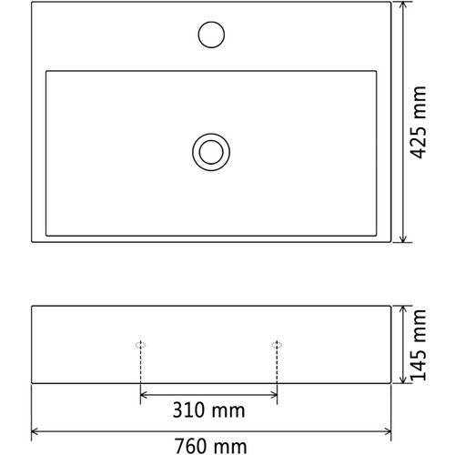 Umivaonik s Poklopcem za Slivnik Keramički Bijeli 76 x 42,5 x 14,5 cm slika 12