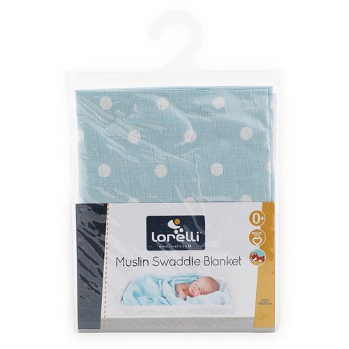 LORELLI SWADDLE BLANKET Dekica od Muslina 80 x 80 Cm Blue Dots slika 3