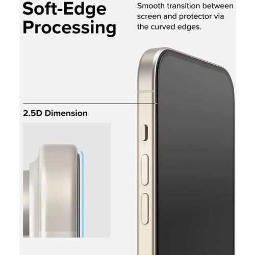 Ringke Cover Display ID Glass kaljeno staklo za iPhone 15 Pro -crno slika 5