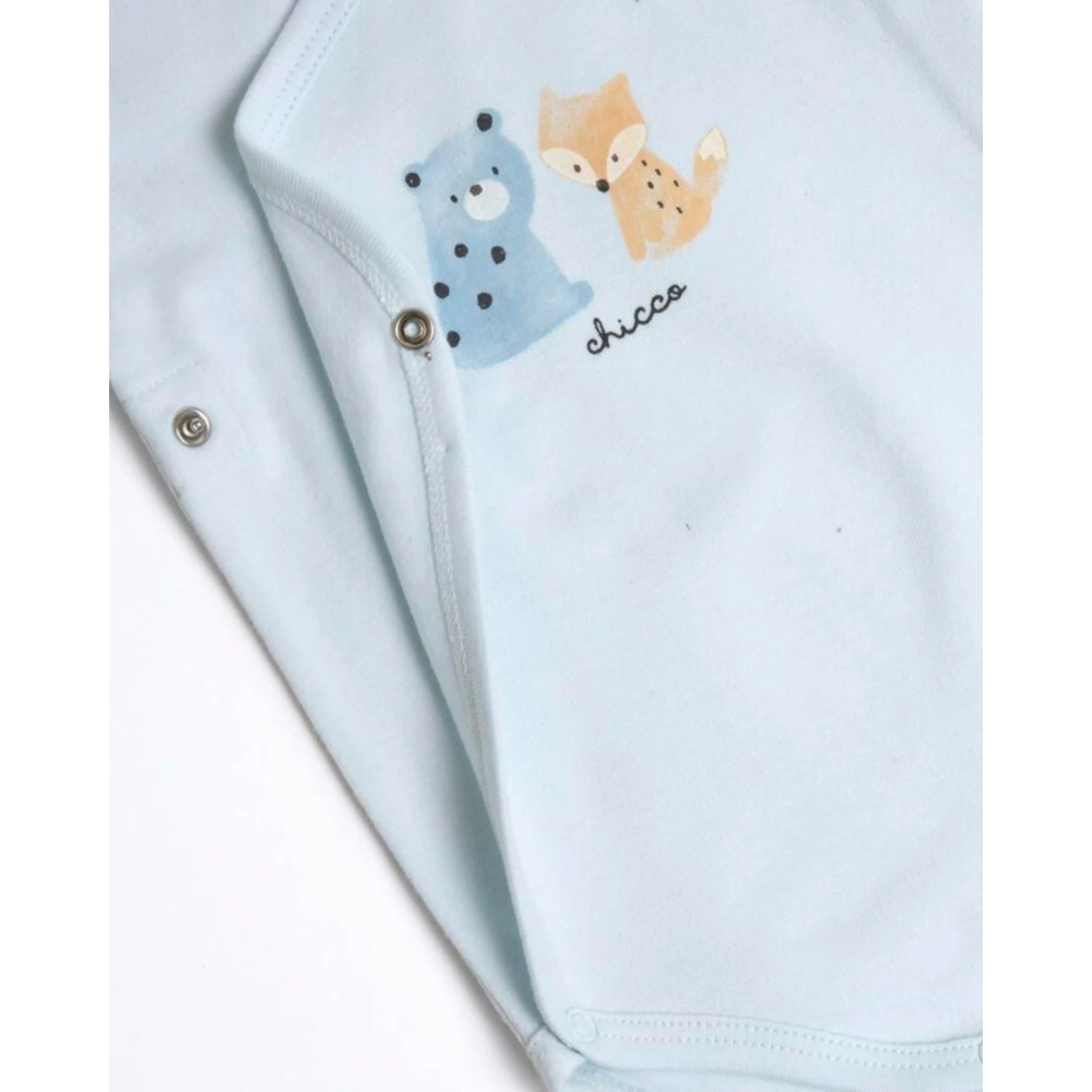 Chicco Bodi sa kratkim rukavima za bebe 2kom, Svijetlo plavi slika 3