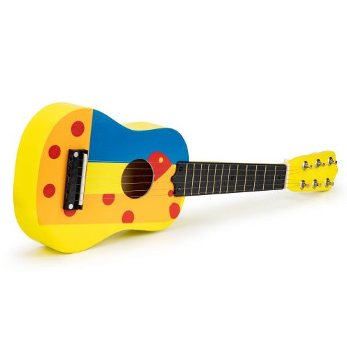 Eco Toys Drvena Gitara za Decu sa Metalnim Žicama – Cube Yellow slika 3