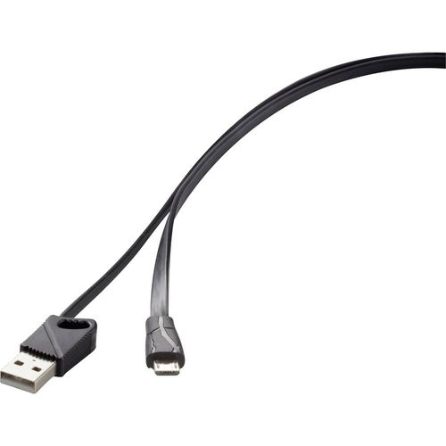 Renkforce USB kabel USB 2.0 USB-A utikač, USB-Micro-B utikač 1.00 m crna  RF-3376010 slika 2