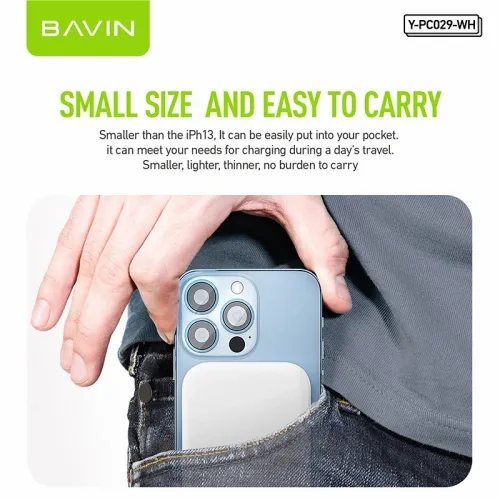 Bavin Magsafe Magnetic Power bank 5000mAh + kabl Lightning bela slika 6