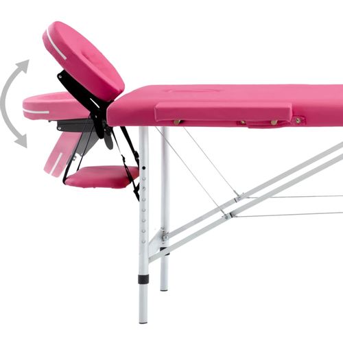 Sklopivi masažni stol s 4 zone aluminijski ružičasti slika 12
