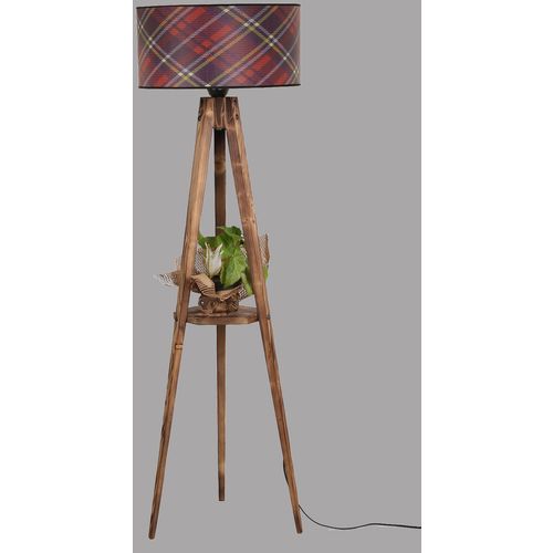 Sehbalı tripod lambader yanık silindir 03 abajurlu Multicolor Floor Lamp slika 1