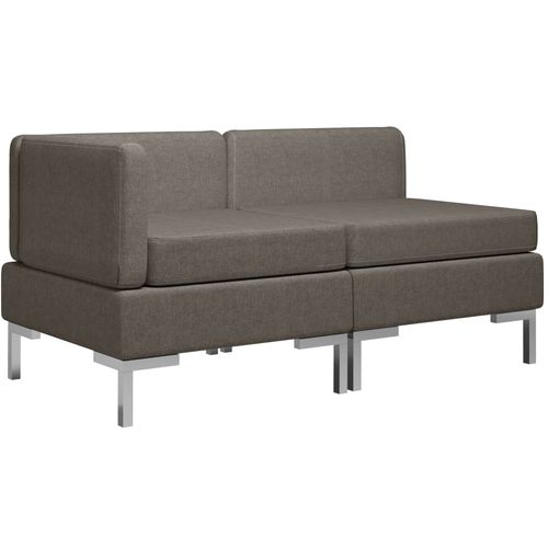 2-dijelni set sofa od tkanine smeđe-sivi slika 24