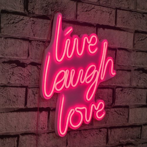 Wallity Ukrasna plastična LED rasvjeta, Live Laugh Love - Pink slika 9