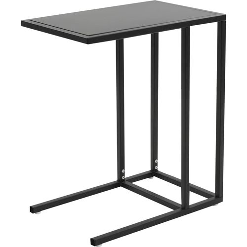 Stol u obliku slova C metalni 35 x 55 x 65 cm crni slika 1