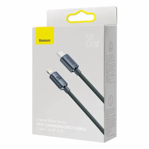 BASEUS kabel Type C za Apple Lightning 8-pinski PD20W Power Delivery Crystal Shine 2m crni slika 3