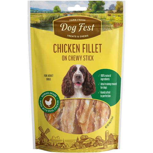 Dog Fest Chicken Fillet Chewy Stick, poslastica za pse, štapići od pilećeg filea, 90 g slika 1