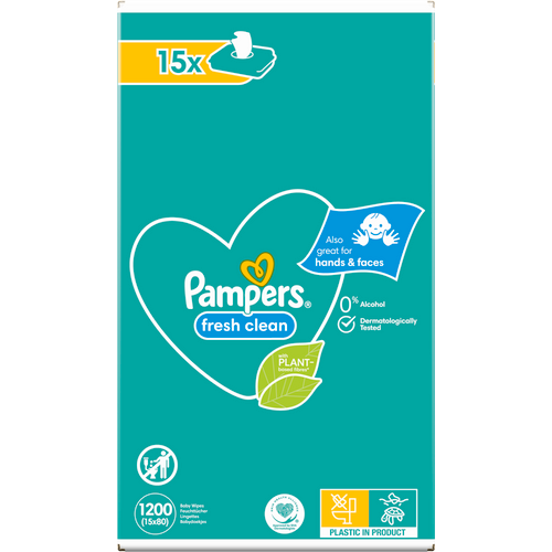 Pampers vlažne maramice fresh clean 15X80 XXL slika 2