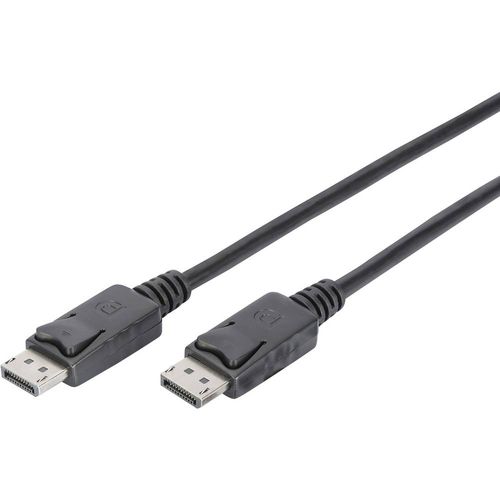 Digitus DisplayPort priključni kabel DisplayPort utikač, DisplayPort utikač 2.00 m crna DB-340100-020-S okrugli, dvostruko zaštićen DisplayPort kabel slika 1