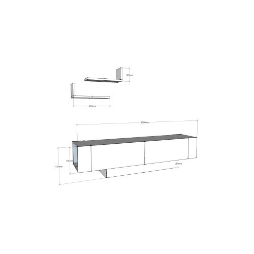 Woody Fashion Stalak za televizor, Matera - Walnut, White slika 5