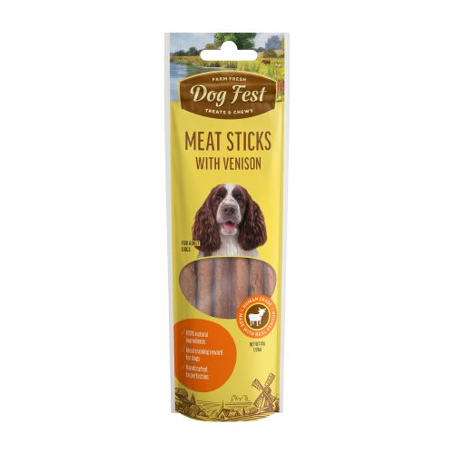 Dog Fest Meat Sticks Venison, poslastica za pse, mesni štapići s divljači, 45 g slika 1