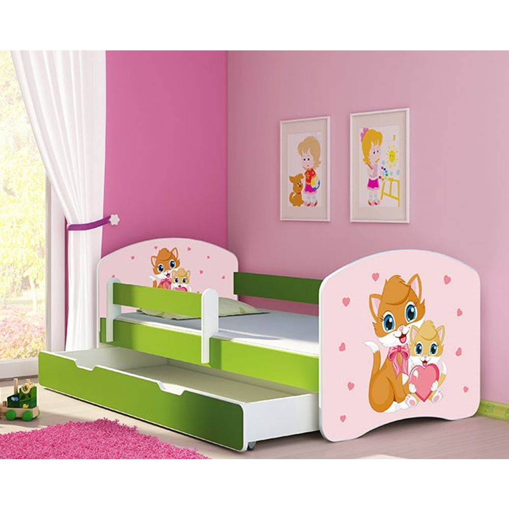 ACMA Dječiji krevet Acma II sa ladicom Green - 180x80cm - Dezen 33 slika 1
