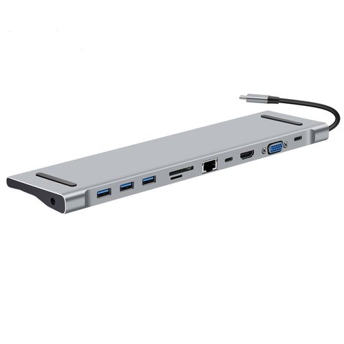 Type C HUB 11u1 4K-HDMI VGA USB-C PD SD/TF US slika 1