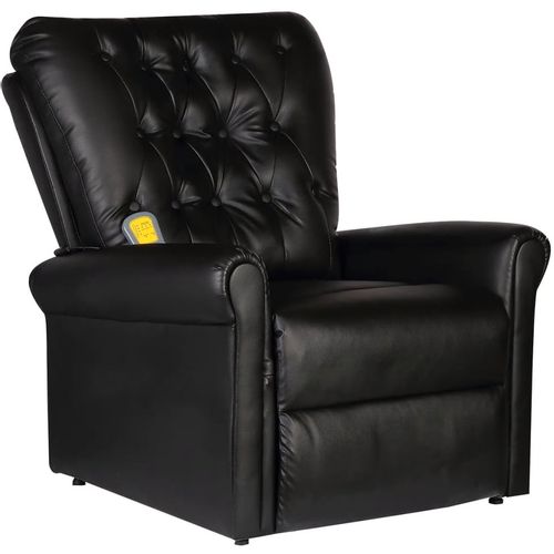 Masažna stolica od umjetne kože crna slika 46