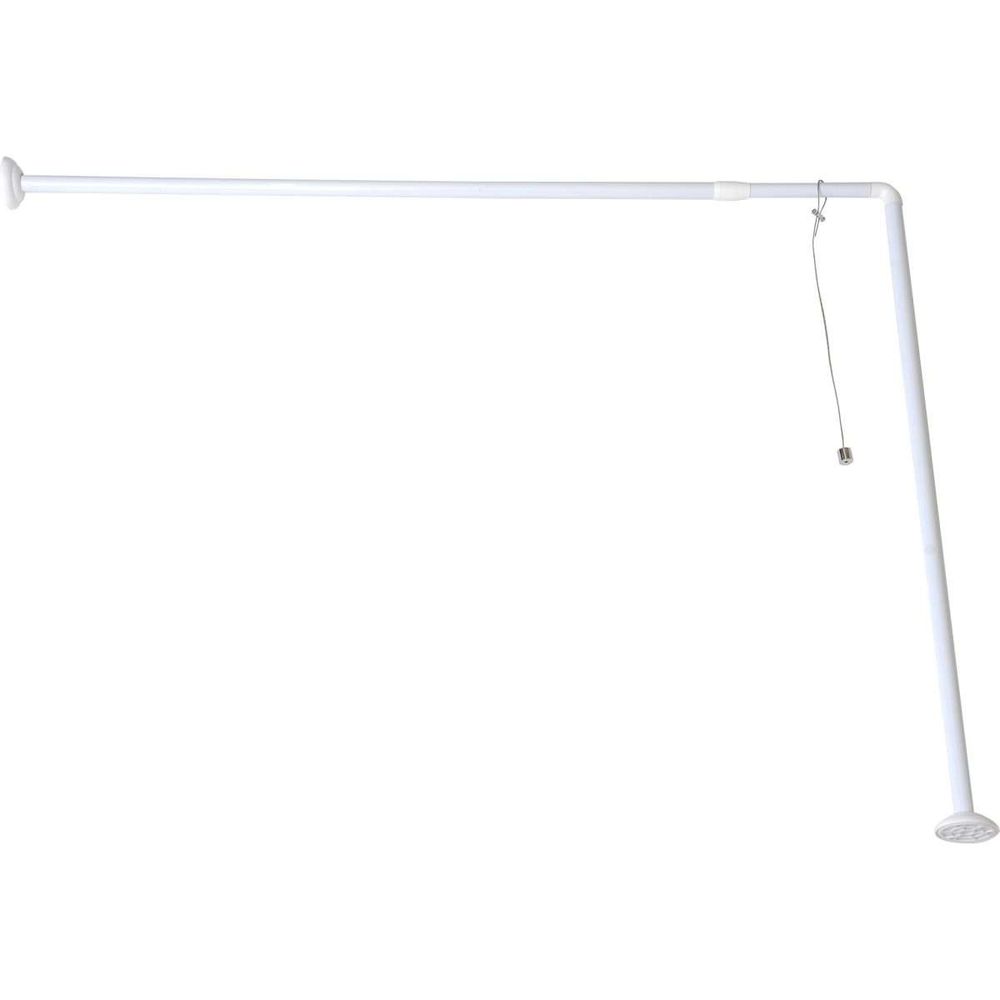 Tendance držač zavjese za kadu sa kablom za pričvršćivanje za strop aluminij, bijeli slika 1