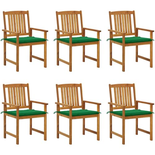 Vrtne stolice s jastucima 6 kom od masivnog drva bagrema slika 9