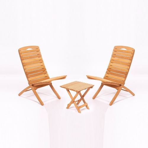 BMG Set vrtnih stolova i stolica (3 komada), smeđa krema boja, MY014 slika 2