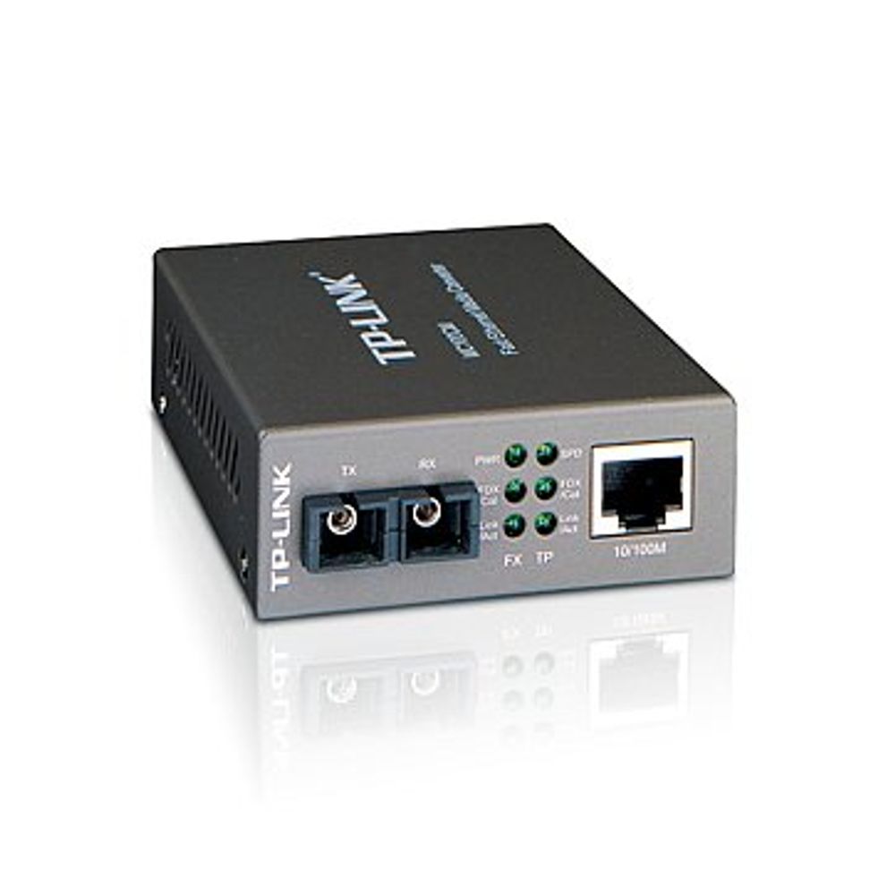 Media Filter TP-Link MC100CM, 10/100Mbps RJ45 to 100Mbps multi-mode SC fiber Converter, Full-duplex,up to 2Km, switching power adapter, chassis mountable slika 3