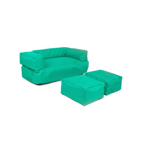 Atelier Del Sofa Vreća za sjedenje, Kids Double Seat Pouf - Turquoise slika 9