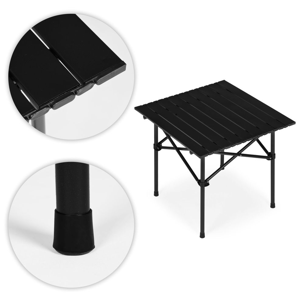 MultiGarden sklopivi kamping stol 53 × 55 cm s torbom za nošenje, crni slika 7