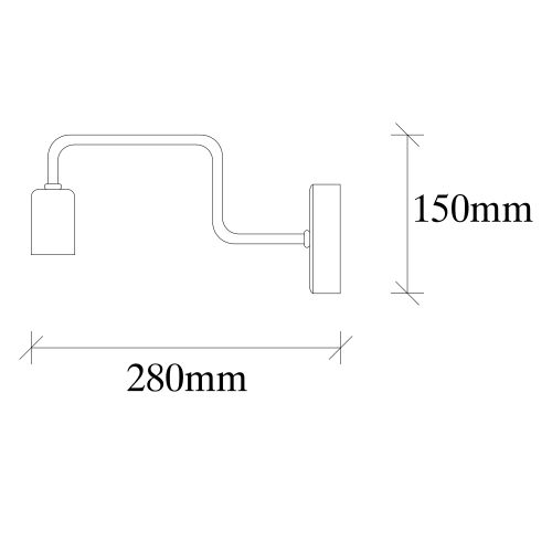 Denge - 3433 Crna Zidna Lampa slika 5