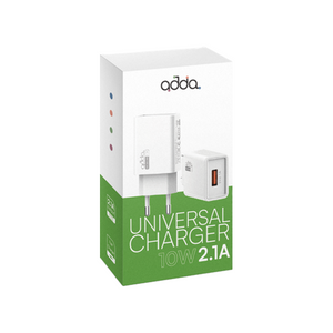 Zidni punjač ADDA CH-001-WH, Fusion Universal Charger, USB-A, 10W, 2.1A, bijeli