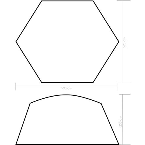 Šator za bazen od tkanine 590 x 520 x 250 cm plavi slika 27