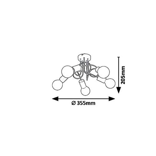 Rabalux Linett, plafonjera, E14 5X MAX 40W, multic slika 2